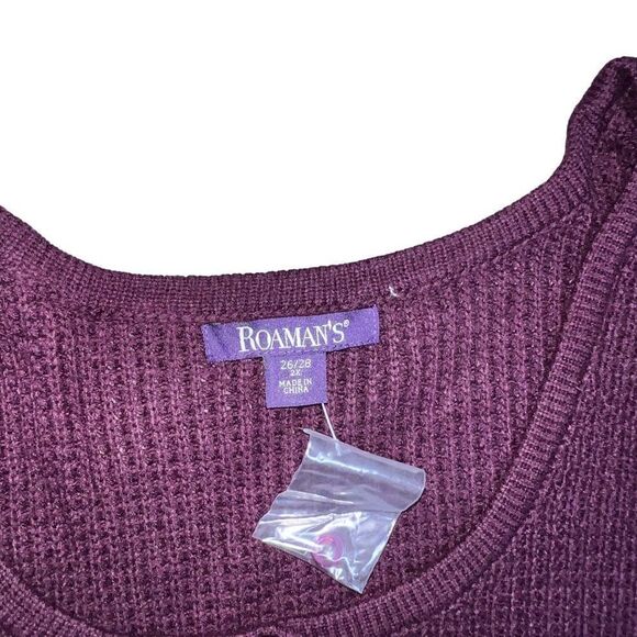 Roaman's Thermal Style Knitted Plus Size Sweater Purple Women's 2X (26/28) - Picture 4 of 5